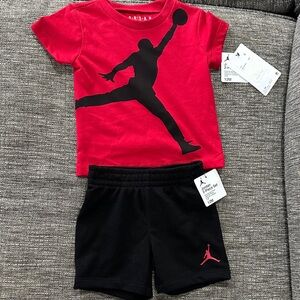 Jordan Red and Black Toddler Set